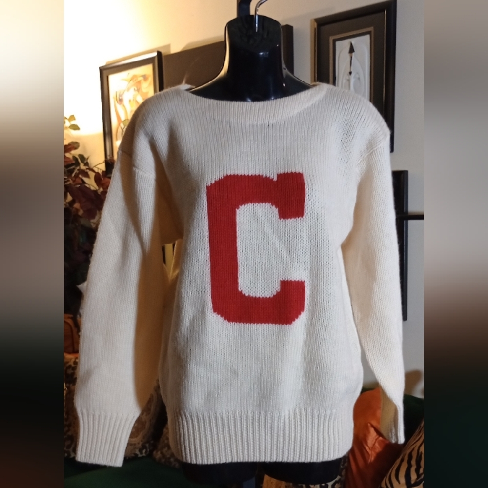 Varsity Athletic Vintage 1990s Collegiate Letterman 100%Wool Sweater (Soft Wool)